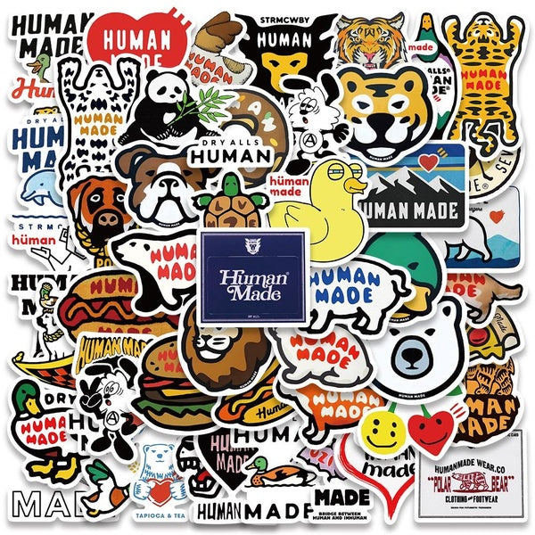 10-50pcs Funny Cartoon Animals Human Made Stickers for DIY Luggage Laptop Skateboard Motorcycle Bicycle Stickers