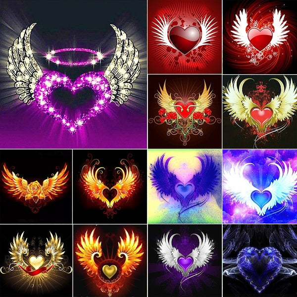 DIY 5D Diamond Painting Heart Full Drill with Number Kits Home Decor Wall Painting The Gift Arts and Crafts for Adults,Teenagers,The Old