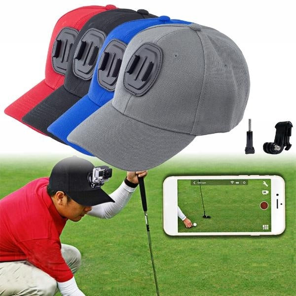 Baseball Hat with Quick Release Buckle Mount Compatible for GoPro Session Hero 11-10-9-8-7-6-5-4-3 Plus-3-2-1-DJI OSMO Action Cameras 58-62cm