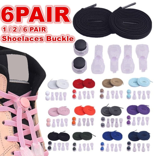 1-2-6 paire lacets de chaussures de baskets 12 couleurs lacets élastiques sans cravate étirement serrure lacets paresseux lacet en caoutchouc rapide