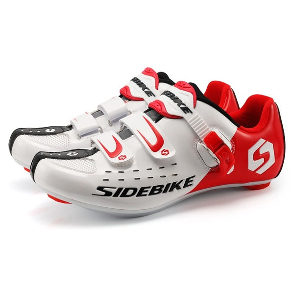Sidebike new road cycling shoes men racing road bike shoes self-locking cycling shoes athletic professional sd-001 white color