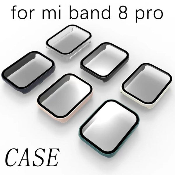 PC Case+Tempered Glass for Miband 8 Pro Accessories Case with Film Full Coverage Protective Cover Screen Protector for Xiaomi Mi Band 8 Pro