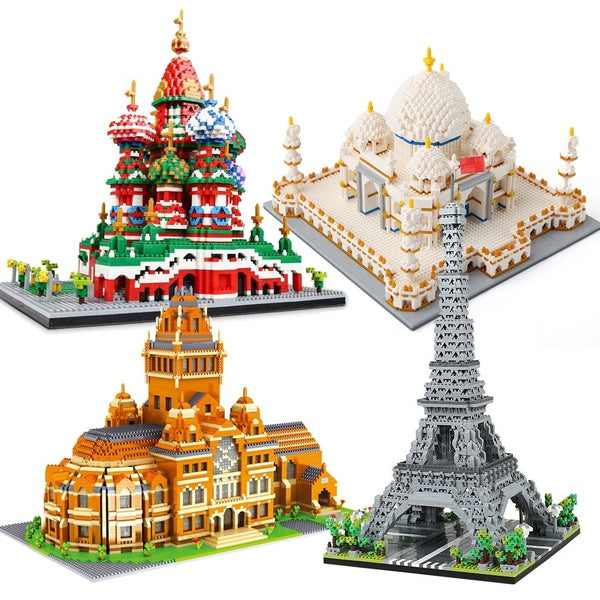 Creator DIY MOC Architecture Building Blocks Sets Landmarks Famous Building Blocks DIY 3D Puzzles Toys University Oxford Cambridge Harvard MIT Wuhan