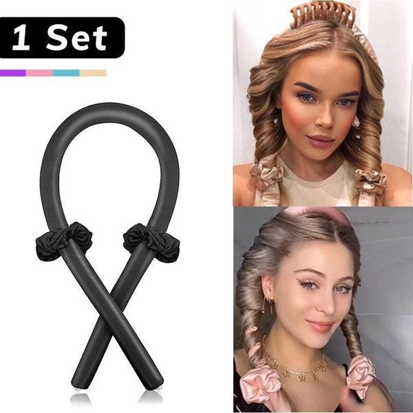 1 Set Heatless Curling Rod Headband No Heat Silk Curls Ribbon Hair Rollers Sleeping Soft Headband Lazy Hair Curlers Women Hair Styling Tools
