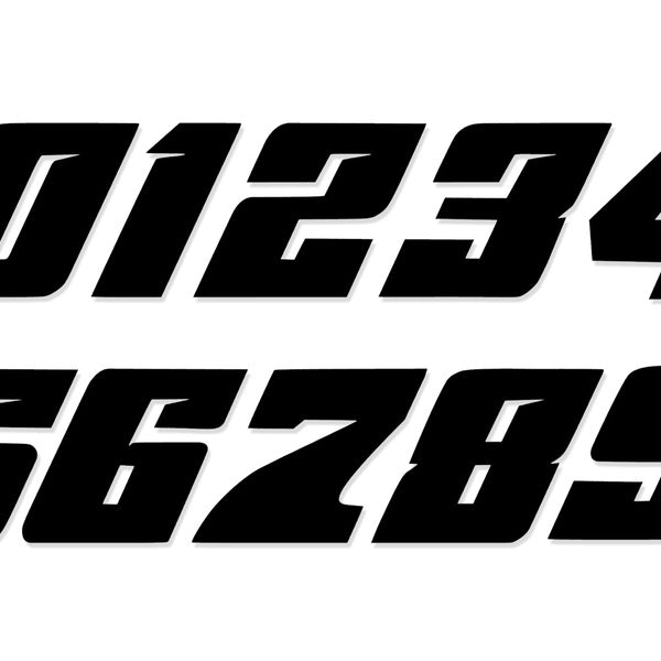 Racing Numbers vinyle autocollant autocollant Plaque Dirt Bike Numéro Compétition BMX