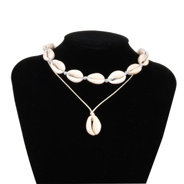 Femmes Shell Collier Ras Du Cou Naturel Blanc Conque Strand Coquillage Colliers Charme Cauris Bijoux Faits À La Main pour La Plage D'été