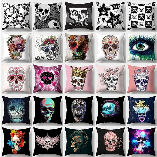 Pink Skull Pillowcases 45x45cm Pillow Covers Fantasy Pattern Sofa Cushion Cover Bedding Home Decor