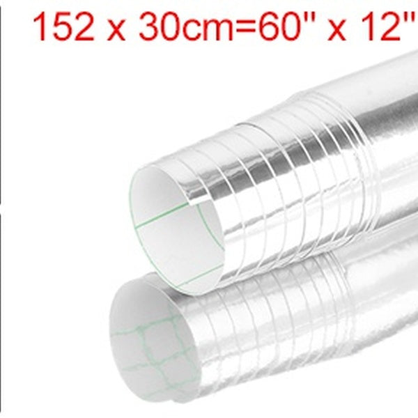 Chrome Silver Tone Bubble Free Self Adhesive Car Vinyl Film Wrap Sticker Decal 152cm x 30cm