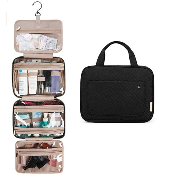 Large Hanging Travel Toiletry Bag, Portable Makeup Organizer for Shampoo, Full Sized Container, Toiletries