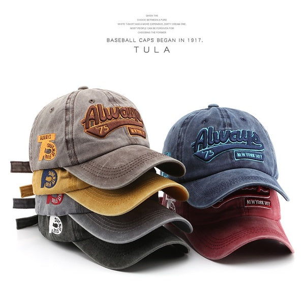 men and women baseball cap always75 hat fashion outdoor sports hat sun hat letter embroidery washed cotton hat