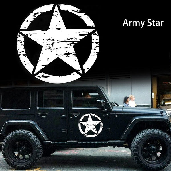 20'' Distressed Star Sticker Hood Body Cars Truck Off-Road Vinyl Decal