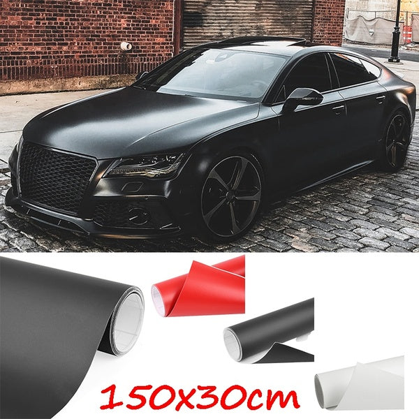 Matte Films Black-White-Red Vinyl Car DIY Sticker Film Wrap Vehicle Decal Fashion Car Decoration