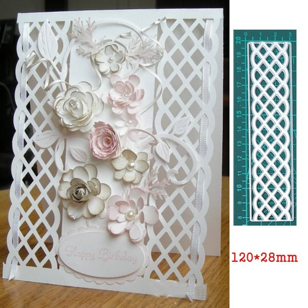 New Stripe Grid Border Metal Cutting Dies Stencils Scrapbooking Decorative Embossing Folder Carbon Steel Paper Card DIY Die Cuts