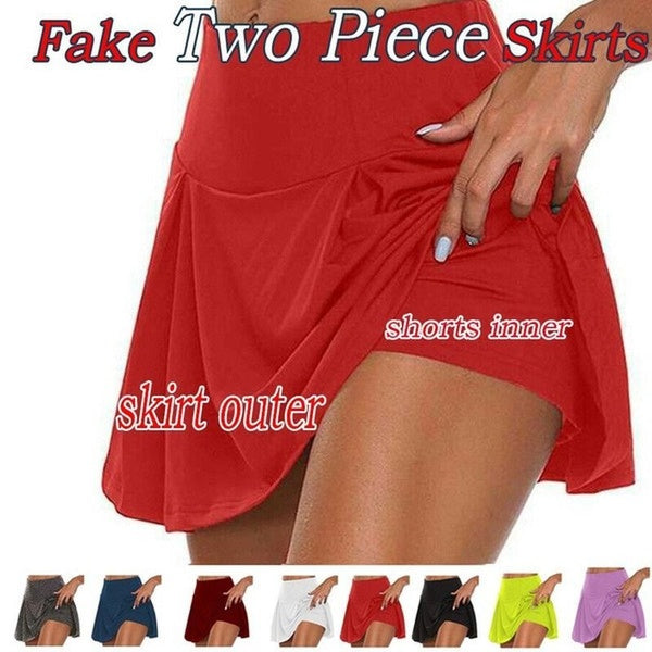 Fashion Ladies Fashion Double-layer Sports Shorts Quick-drying Yoga Leggings Fitness Shorts Skirt S-5XL