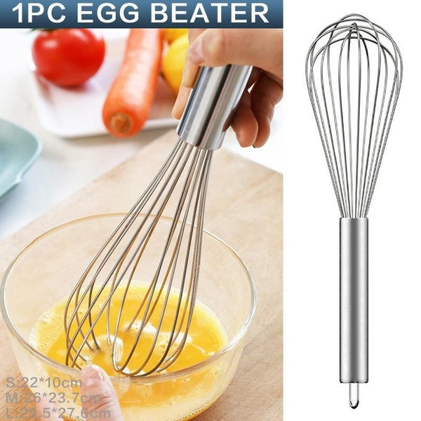 1PC Whisks for Cooking Whisk Wisk Kitchen Tool Stainless Steel Wire Whisk Egg Beater for Blending Whisking Beating Stirring Baking（XS,S,M,L）