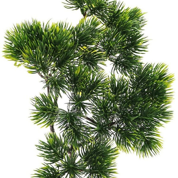 Artificial Pine Branches, 4PCS Fake Plastic Green Plants Pine Evergreen Plant Tree Branch DIY Accessories for Christmas Embellishing Home Garden Deco