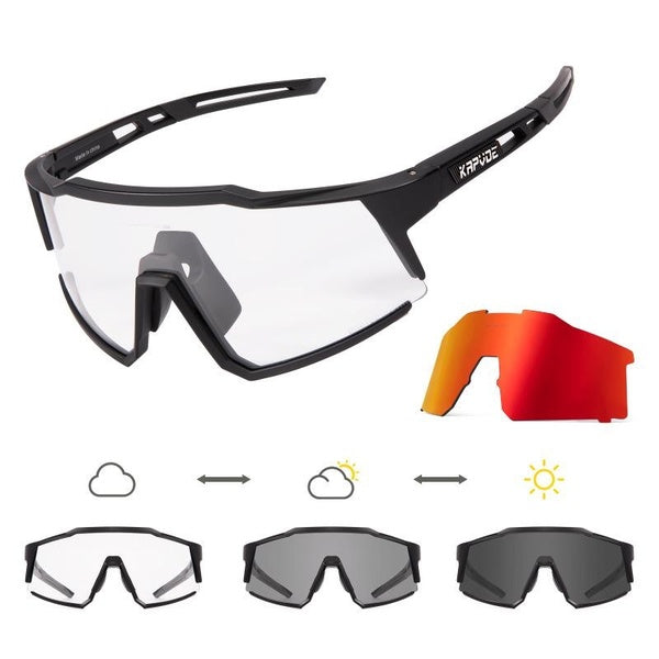 KAPVOE Photochromic Cycling Glasses Men Women Mountain Bike Sunglasses MTB Riding Bicycle Eyewear Outdoor Sports UV400 Goggles