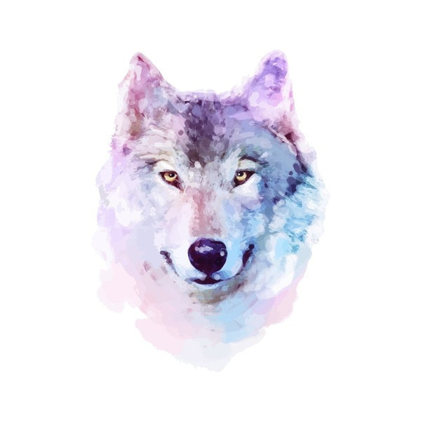 Watercolor Wolf Blue Purple and White Vinyl Decal for Outdoor Use on Cars, ATV, Boats, Windows and More Car sticker CR01