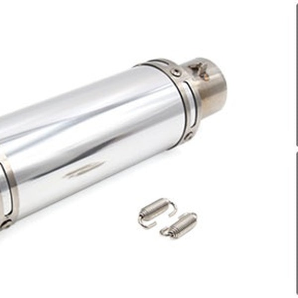 51mm Inlet Dia Stainless Steel Motorcycle Exhaust Pipe Muffer Tip Silver Tone