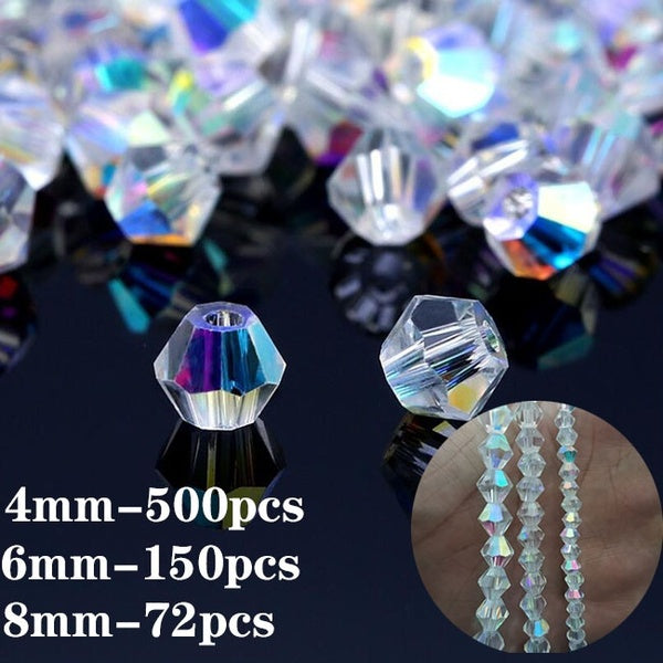 500-150-72pcs Bracelet Necklace String Beads Crystal Beads Fit DIY Handmade Accessories Production Size 4mm-6mm-8mm Matron Inn