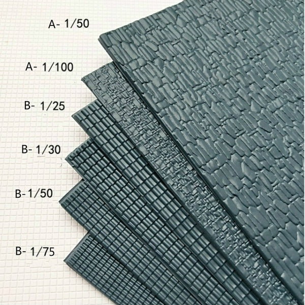 PVC sheet tile roofs HO n scale model building material in A4 size 210x300mm for architecture layout