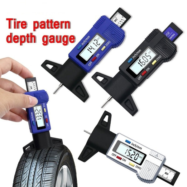 Electronic Digital Display Tire Pattern Depth Scale 0-25mm Vernier Caliper Car Wheel Tyre Measure Gauge Detector