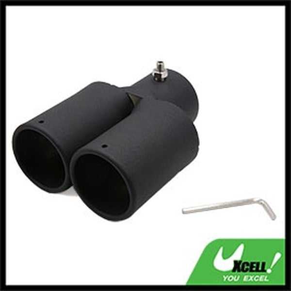62mm Inlet Dia Stainless Steel Black Auto Car Exhaust Muffler Tip Silencer
