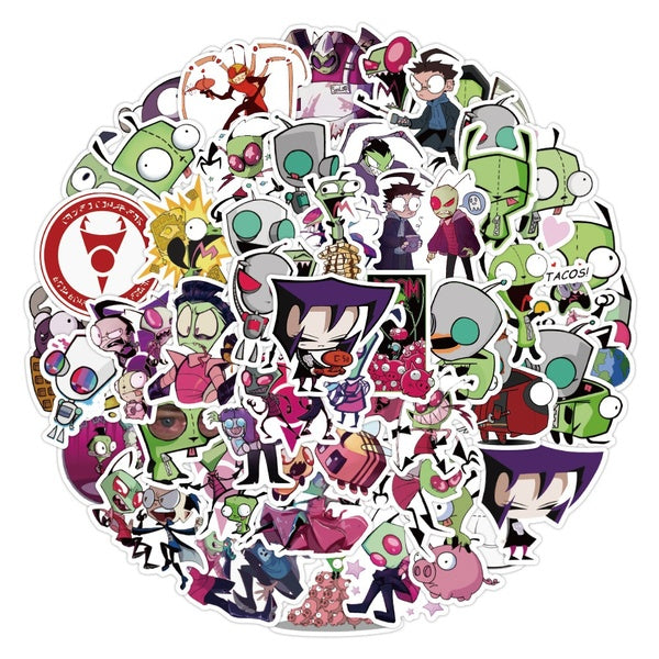 10-50PCS Animation Alien Invader Zim Stickers Graffiti Sticker Decorative Water Cup Mobile Phone Notebook Suitcase Computer Guitar Skateboard Helmet