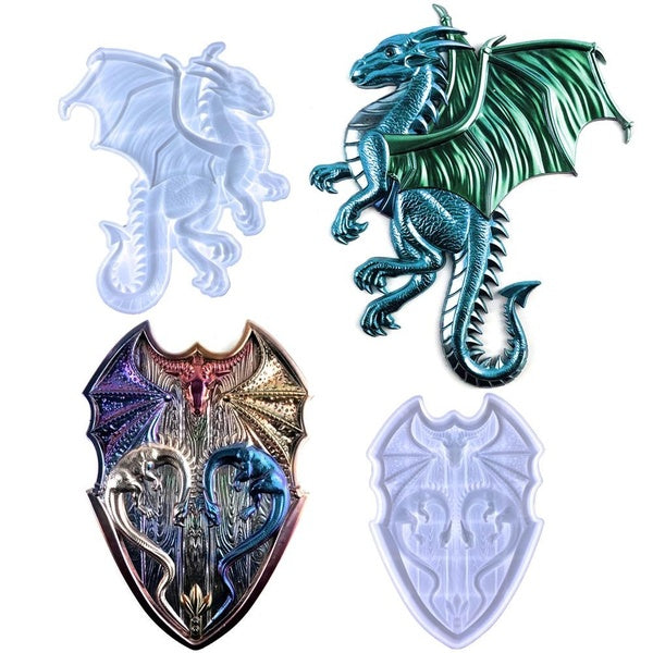 3D Large Flying Dragon Silicone Molds,Epoxy Mold for Resin Casting,DIY Statue Making Resin Molds for Wall Hanging Door Cabinets Home Office Art Decor