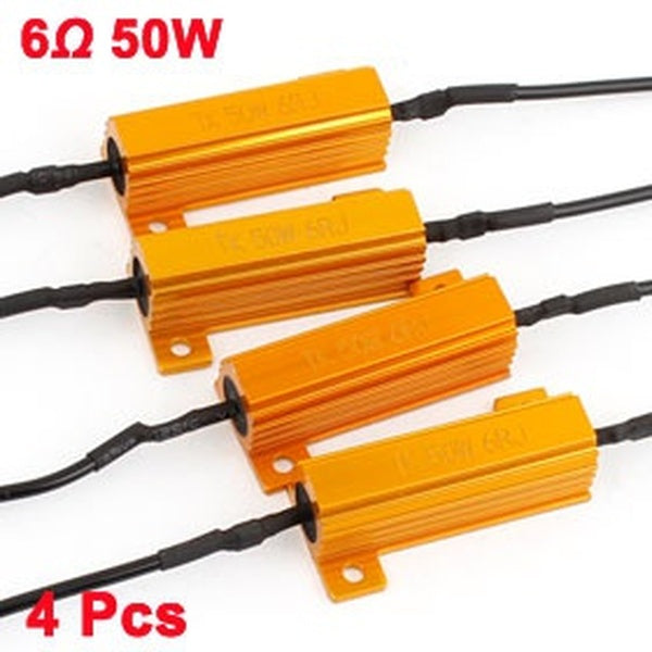 4pcs Load Resistor Fix for LED Bulbs Hyper Flash Error Bulb out Warning 50W 6ohm