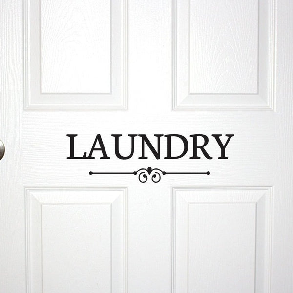 Laundry Door or Wall Decal - Decorative Laundry Room Sign Laundry Room Wall Decal Sticker Decor