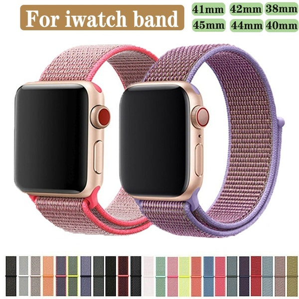 2022 Nylon Loop Strap For Apple Watch Band 45mm 41mm 44mm 40mm 42mm 38mm Smartwatch Watchband Belt Correa Belt Bracelet IWatch Series3 4 5 SE 6 7