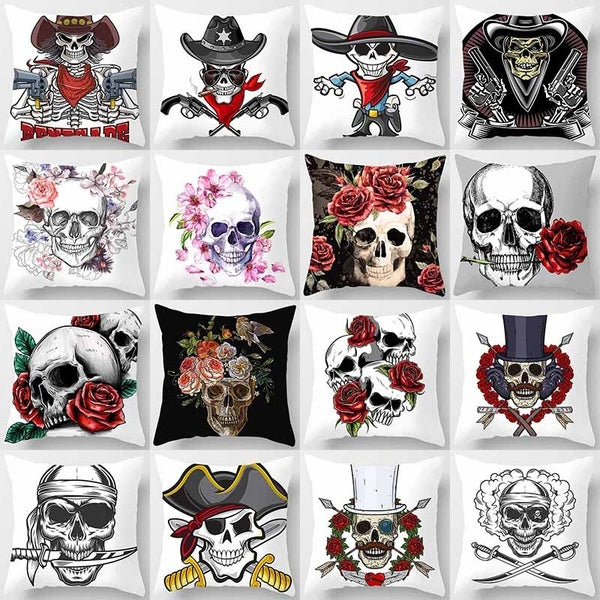 With skull print pillowcase Home decor (45 * 45cm)
