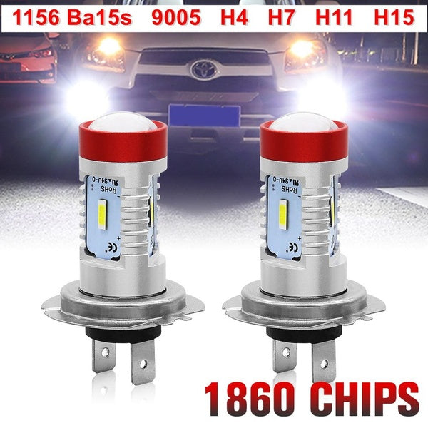2pcs DRL Driving Light Daytime Running Fog Lamp 4 LED 1860 Chip for Car SUV Headlight White 1156 Ba15s H4 H7 H11 H15 9005