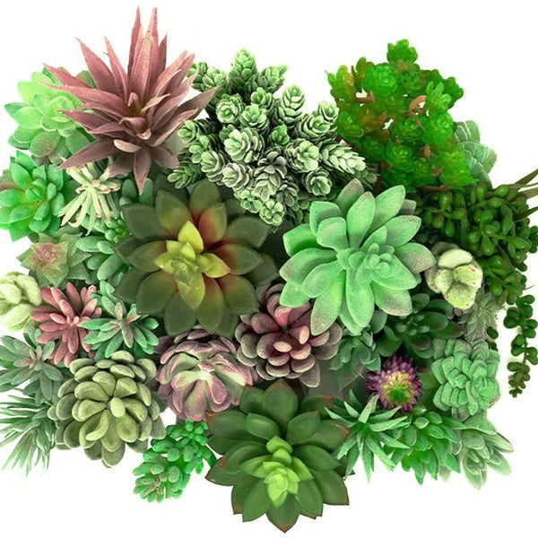 - 35 Pack Bulk Large Assorted Realistic Artificial Faux Succulents Aloe Plants Realistic Fake Succulent Plants, Largest Set of Succulents