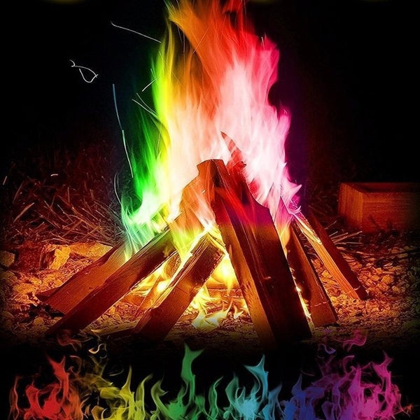 1-2-3-5-10-20PACKS Magic Fire Colorful Flames Powder Professional Bonfire Sachets Magical Tricks Magicians Pyrotechnics Outdoor Fun Gifts