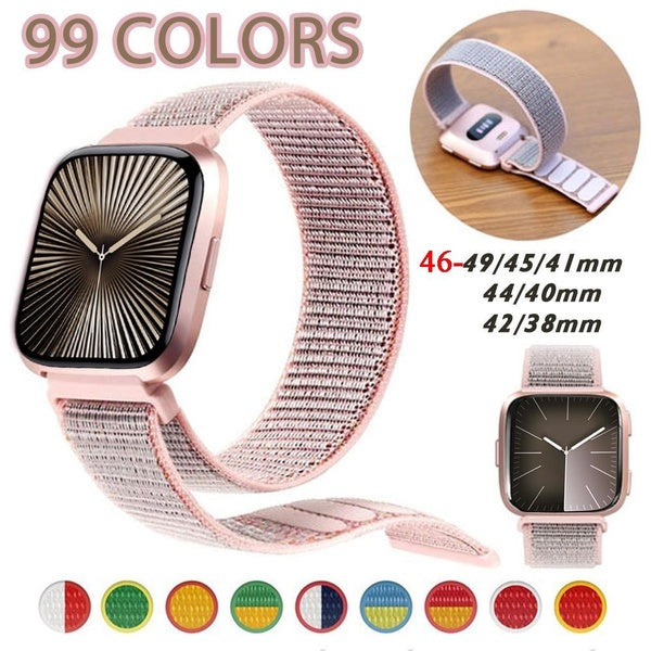 Adjustable Nylon Sport Strap Band for Watch Ultra 2-Ultra 49mm 10 46mm 9 8 7 45mm 41mm 44mm 40mm 42mm 38mm Series SE 6 3 4 5 2 1 Smartwatch Soft Inte