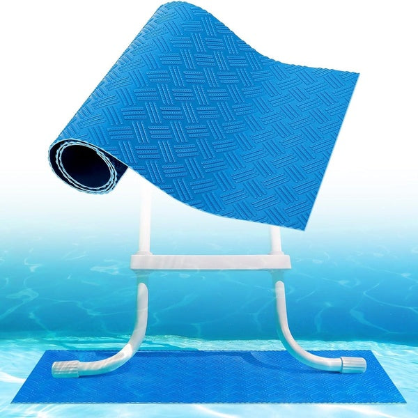 Swimming Pool Ladder Step Mat - Non-Slip Texture Pad for In-ground or Above Ground Pools, 2.5mm Thickness Vinyl Stairs Stability Cushion Protector