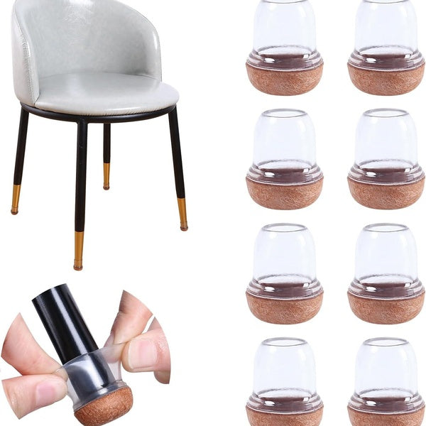 2-4-8 PCS Chair Leg Floor Protectors, Silicone Chair Leg Caps, Felt Chair Leg Pads for Hardwood Floors, Round Metal Leg Floor Protectors, Anti-Scratc