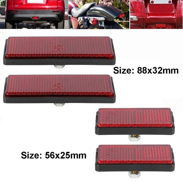 2pcs M6x1.0 Rectangle Reflector Motorcycle Motorbike ATV Scooter Dirt Bike Moped Reflectors Exterior Accessories