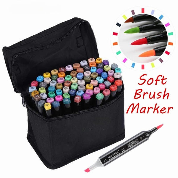 80-60-24 color dual head marker pen, drawing marker pen, alcohol based sketch, felt head, oil based dual head marker pen, art supplies