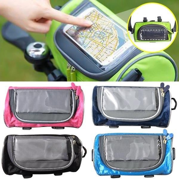 New Bicycle Bag Multifunctional Waterproof Front Bag Mountain Bike Diagonal Handlebar Bag Visual Touch Screen Mobile Phone Bag