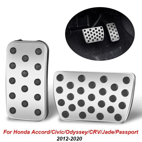 No Drill Foot Steel Brake Gas Pedal Pad Cover For Honda Accord Civic CRV Odyssey Jade Passport 2012-2020