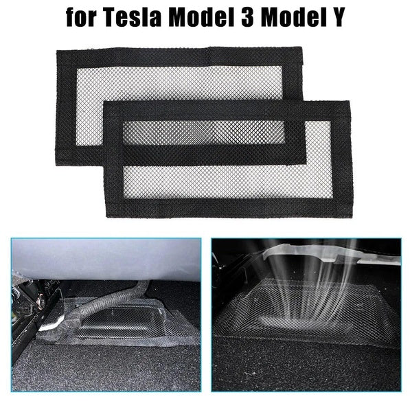 Für Tesla Modell 3 Modell Y Conditioner 1 Paar Anti-Blocking Vent Netz Abdeckung Unter Sitz Auto Air Outlet