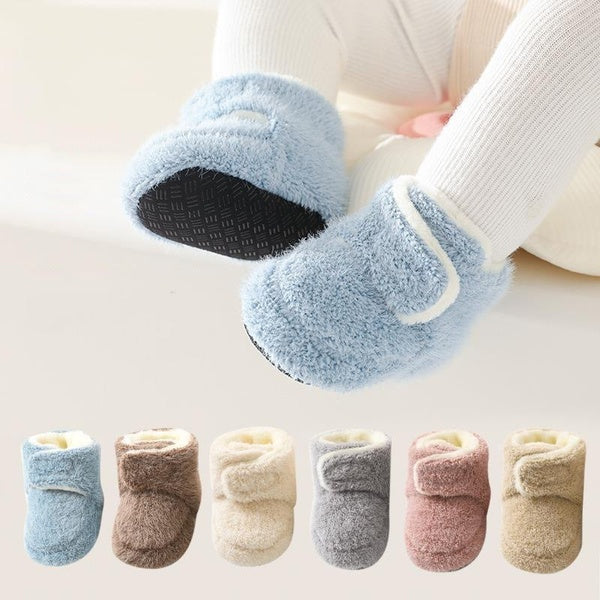 High Quality Newborn Baby Boy Girl Booties Soft Sole Infant Stay On Slippers Winter Warm Toddler Cozy Fleece Socks House Shoes