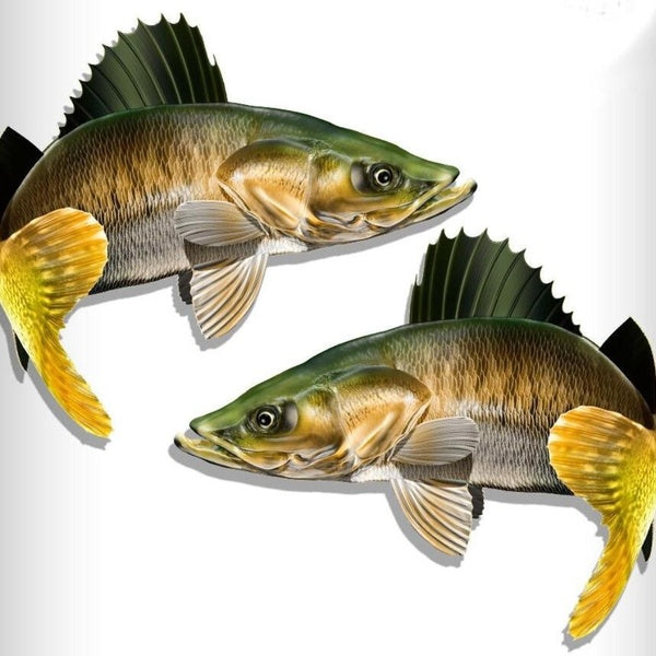 1Pair Walleye Fish Stickers Tackle Box RV Decals Boat Stickers