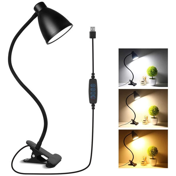 USB Flexible Reading LED Light lamp Book Light Clip-on Beside Bed Desk Table Bright Lamp Laptop Table Night Light