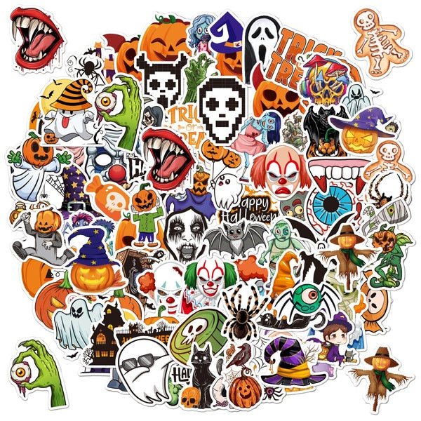 10-25-50-100pcs Halloween stickers Halloween Pumpkin graffiti Stickers for DIY Luggage Laptop Bicycle Sticker