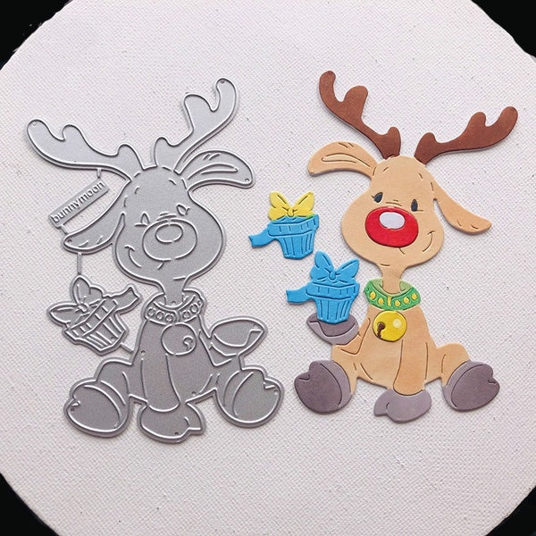 Christmas Deer Metal Cutting Dies Embossing Scrapbooking Stencil Craft Cut Dies for DIY Card Crafts Handmade