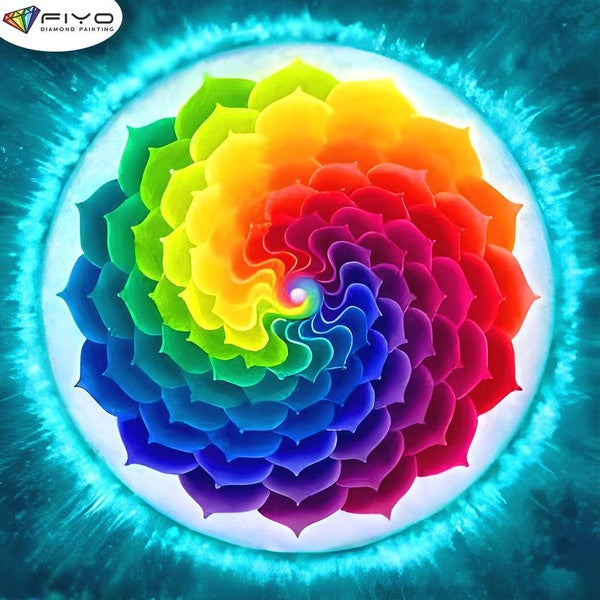 FIYO Color Mandala Diamond Painting Kits For Adults DIY 5D Diamond Mosaic Diamond Painting Home and Kitchen Fashion Canvas Pictures Wall Decoration G
